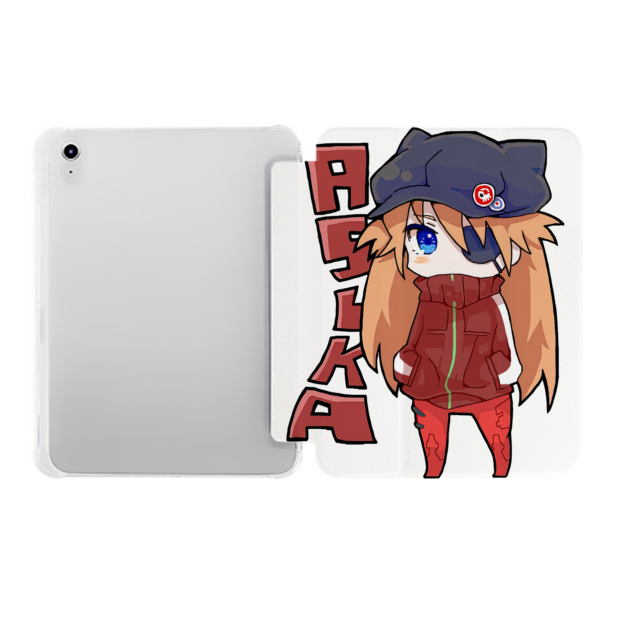 （画像用） EVA 新世紀エヴァンゲリオン IPad ケース ペン収納付き 三つ折りスタンド PUレザー×シリコン 対応機種9.5/10.5/10.9インチ